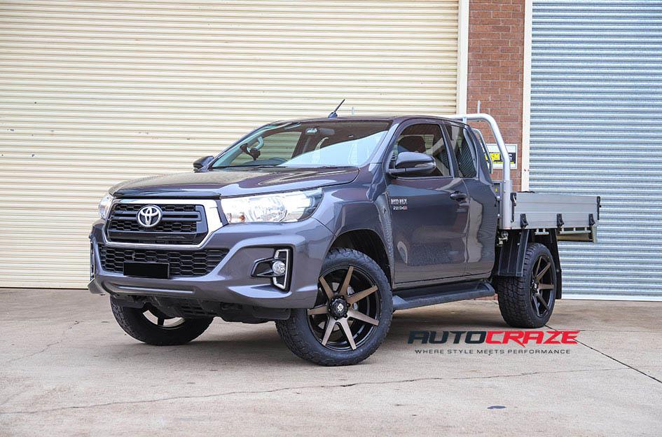 TOYOTA HILUX 4WD AVALANCHE MACHINED FACE MATTE BLACK DARK TINT